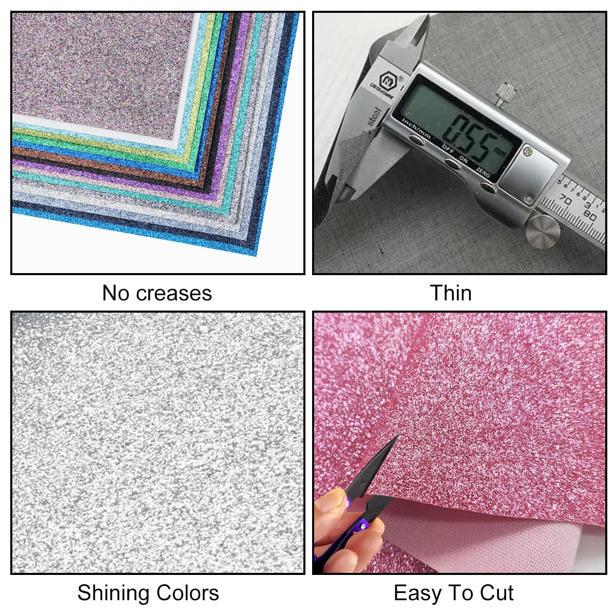 32 Colors 8X6 Inches Glitter Faux Leather Fabric Sheets for Leather Bows, Earring, Jewelry Making, Sewing, Shoe Making and Craft Making