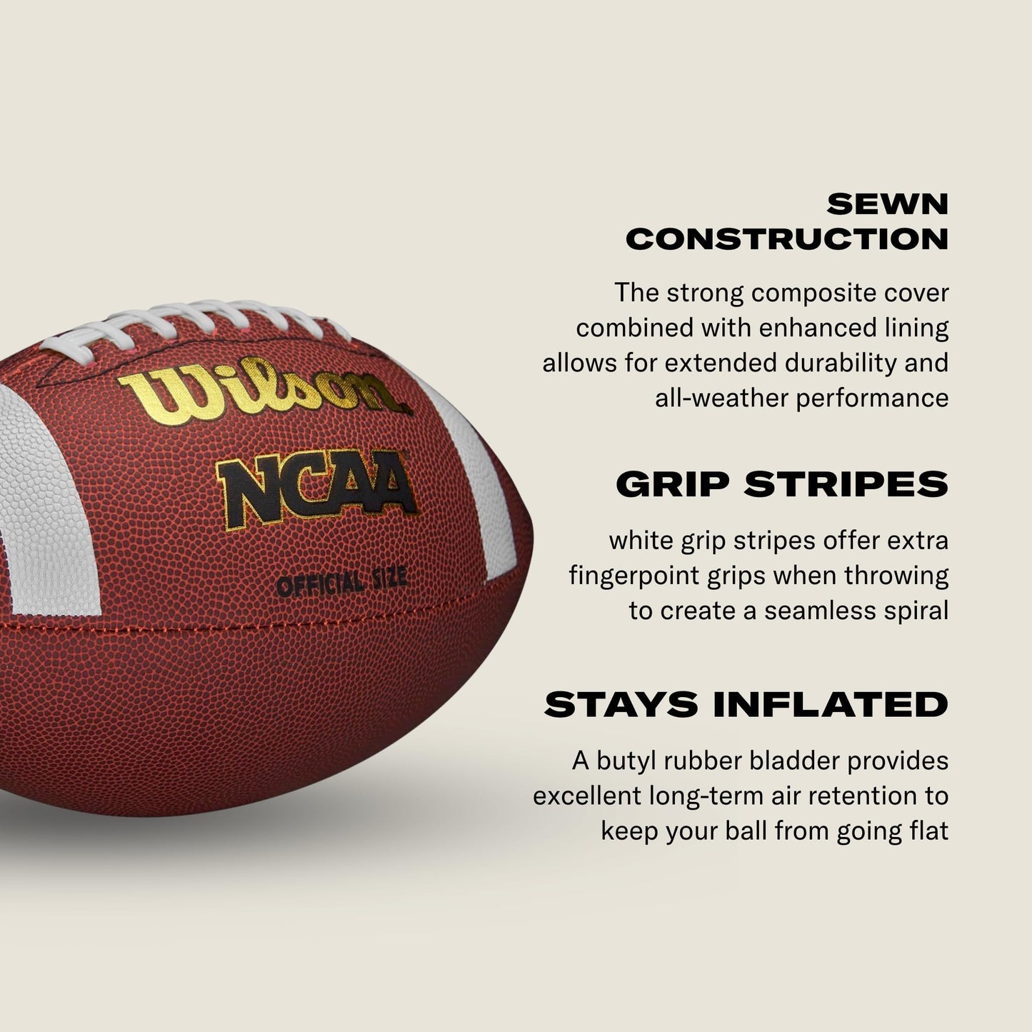 WILSON Sporting Goods NCAA K2 Composite Football - Pee Wee,WTF1665ID