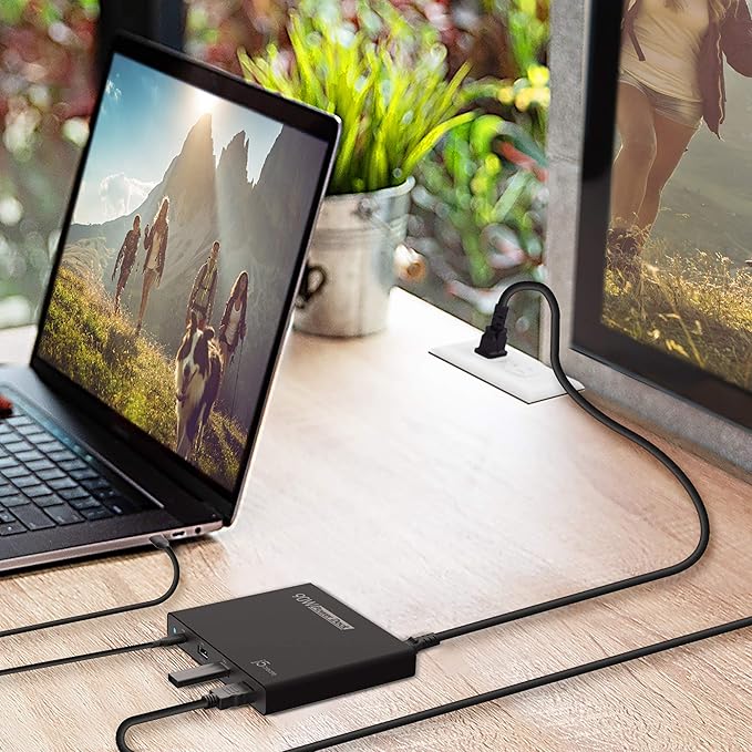 j5create USB-C Travel Hub with PD 65W Power Supply - for Travel or Business Trip - Charging Adapter Hub with 4K HDMI, USB-A x 2 - for MacBook Air/Pro 13, Surface Pro, and USB-C Laptop (JCDP392)