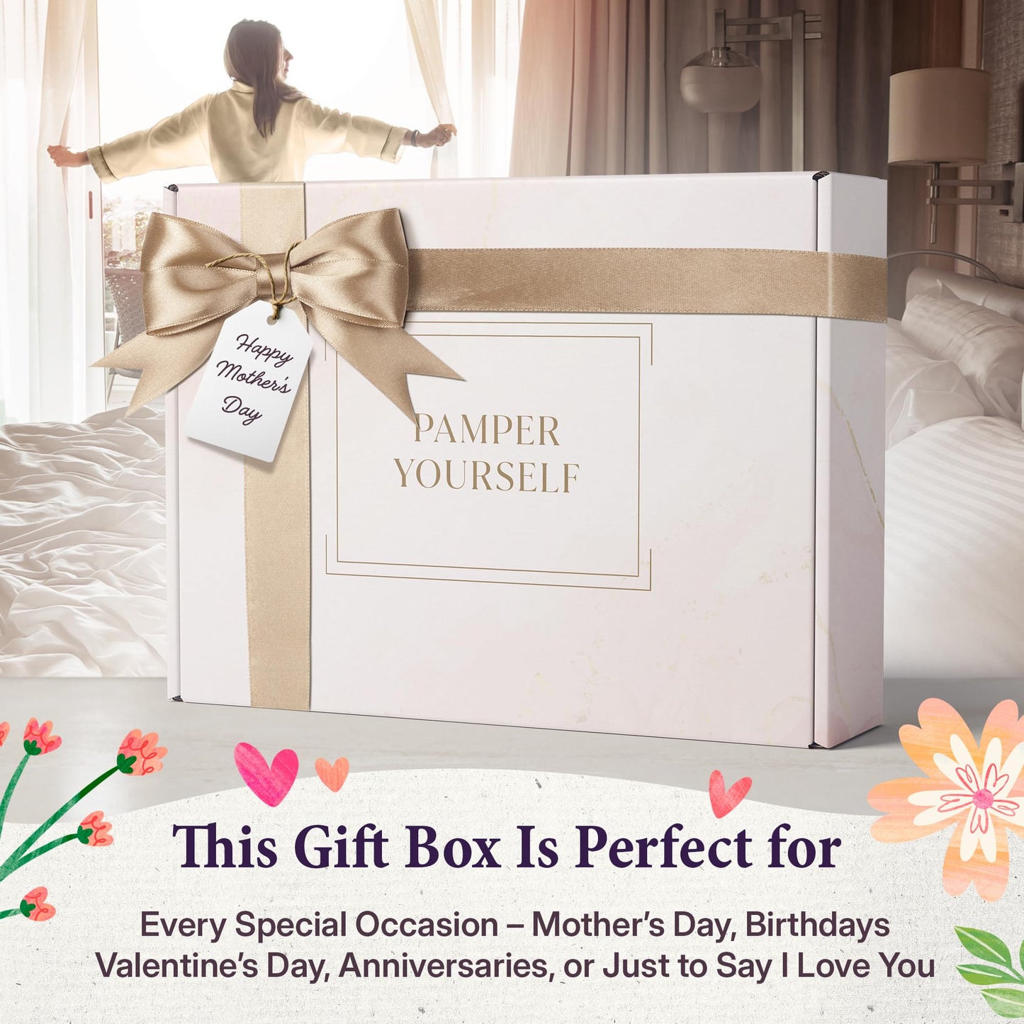 INFUSÉ 17-Piece Spa Gift Box for Women | Mother’s Day & Graduation Gift | Eye Mask, Candle, Robe, Loofa, Bath Bombs, Face Masks, Bubble Bath, Lotion, Body Wash, Bath Salt, Shampoo, Conditioner & Socks