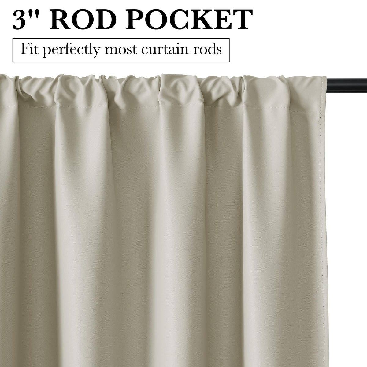 Bedroom Blackout Curtains 54 inches Long (2 Count)