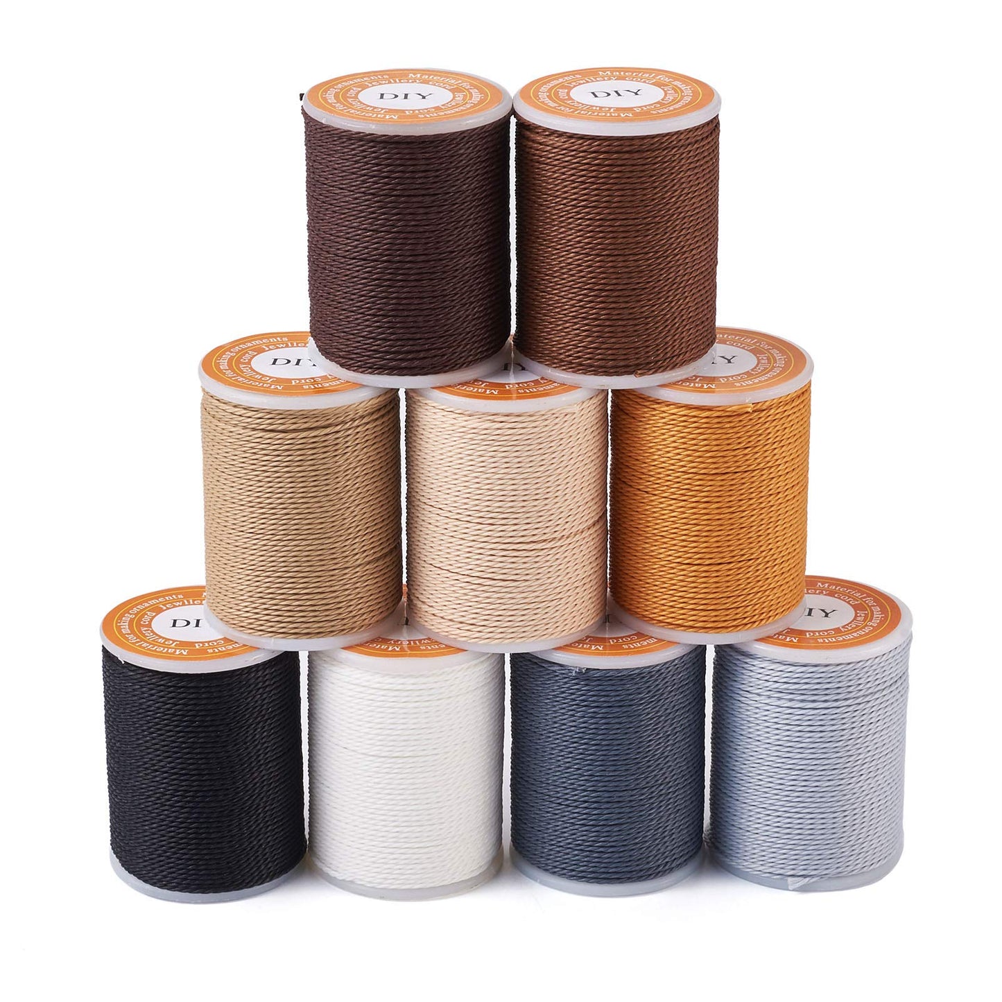 Craftdady 9 Rolls 1mm Waxed Polyester Twine Cord Macrame Braided Bracelet Making Beading Thread String Twisted Trim Cord for Friendship Jewelry Necklace Craft Making, 12 Yards/Roll