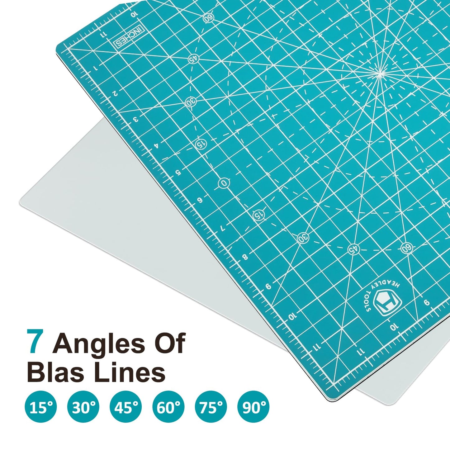 Headley Tools 12"x12" Rotating Cutting Mat, Self Healing Mat with 360-Degree Rotation & Anti-Slip Base, Sewing Board Cutting Mat Perfect for Fabric Quilting Leather Hobby Project, Turquoise