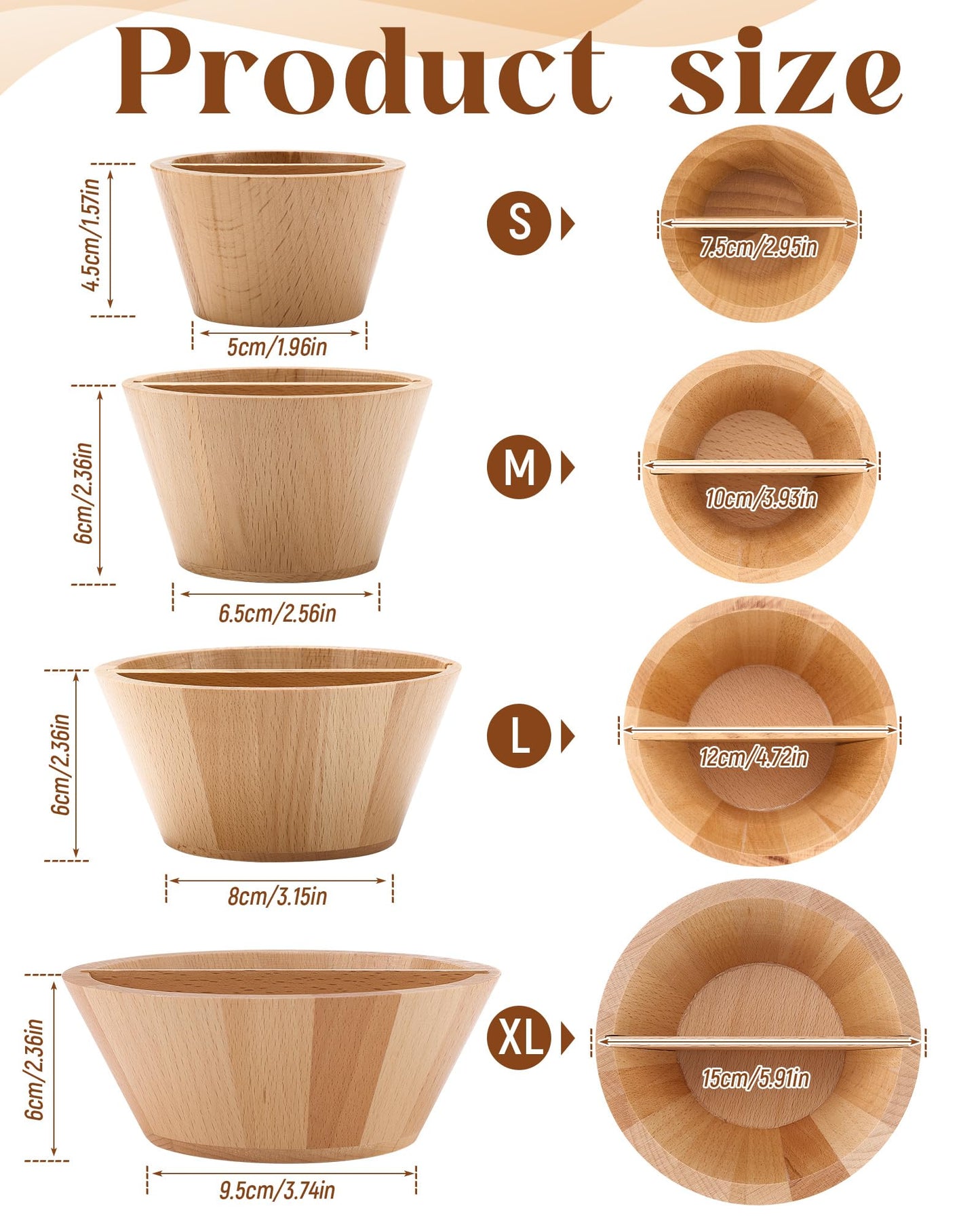 Colingmill 4 Pcs Wooden Rim Cone Shaper for Pottery Ceramic Clay Edge Fixing Smoother Rounded Tool Bowl Cup Vase Trimming Mold 4 Size Shaping Craft Supplies DIY Pottery for Artists Beginners Hobbyists