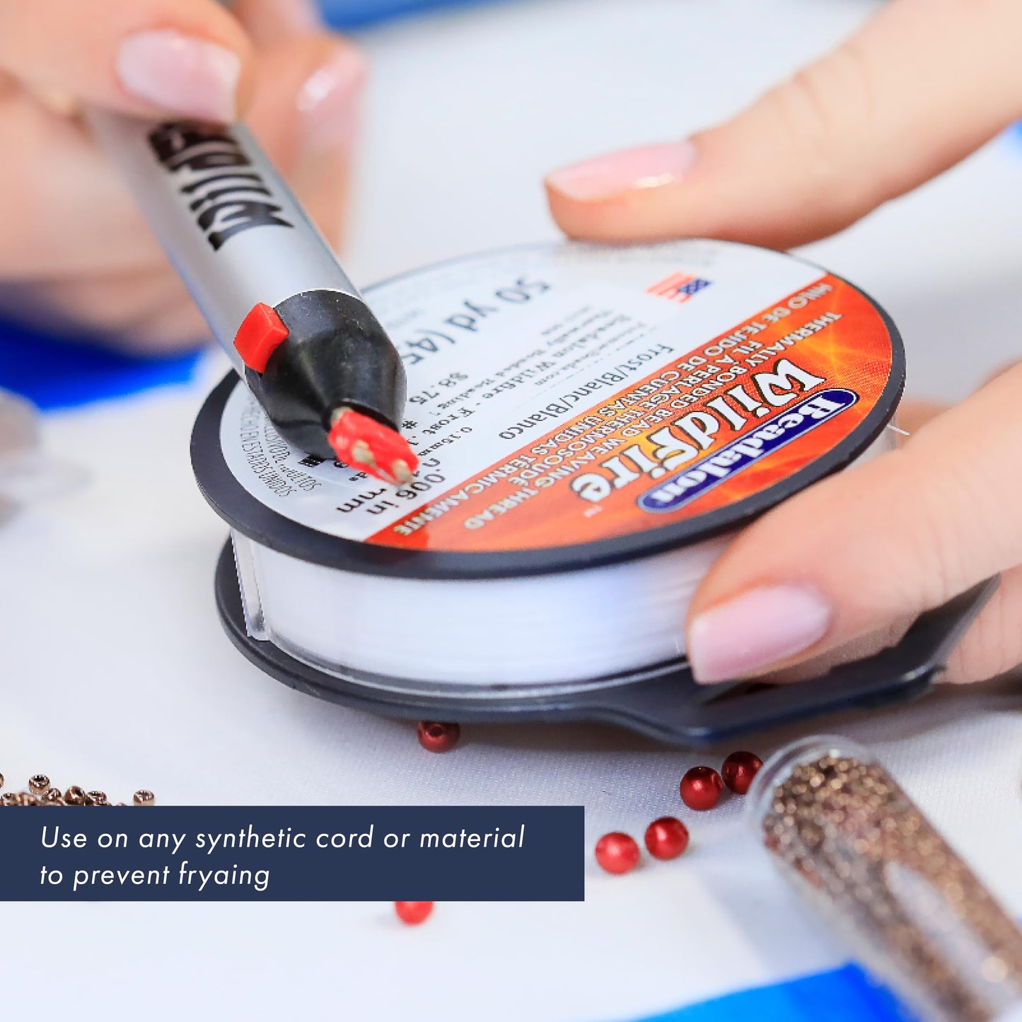 Beadalon Wildfire Cord Cutter: Macrame Cord and Fireline Beading Thread Burner, Ideal for Jewelry Making, Trims and Prevents Fraying of Cords, Simple Operation, Battery Operated with Safety Switch