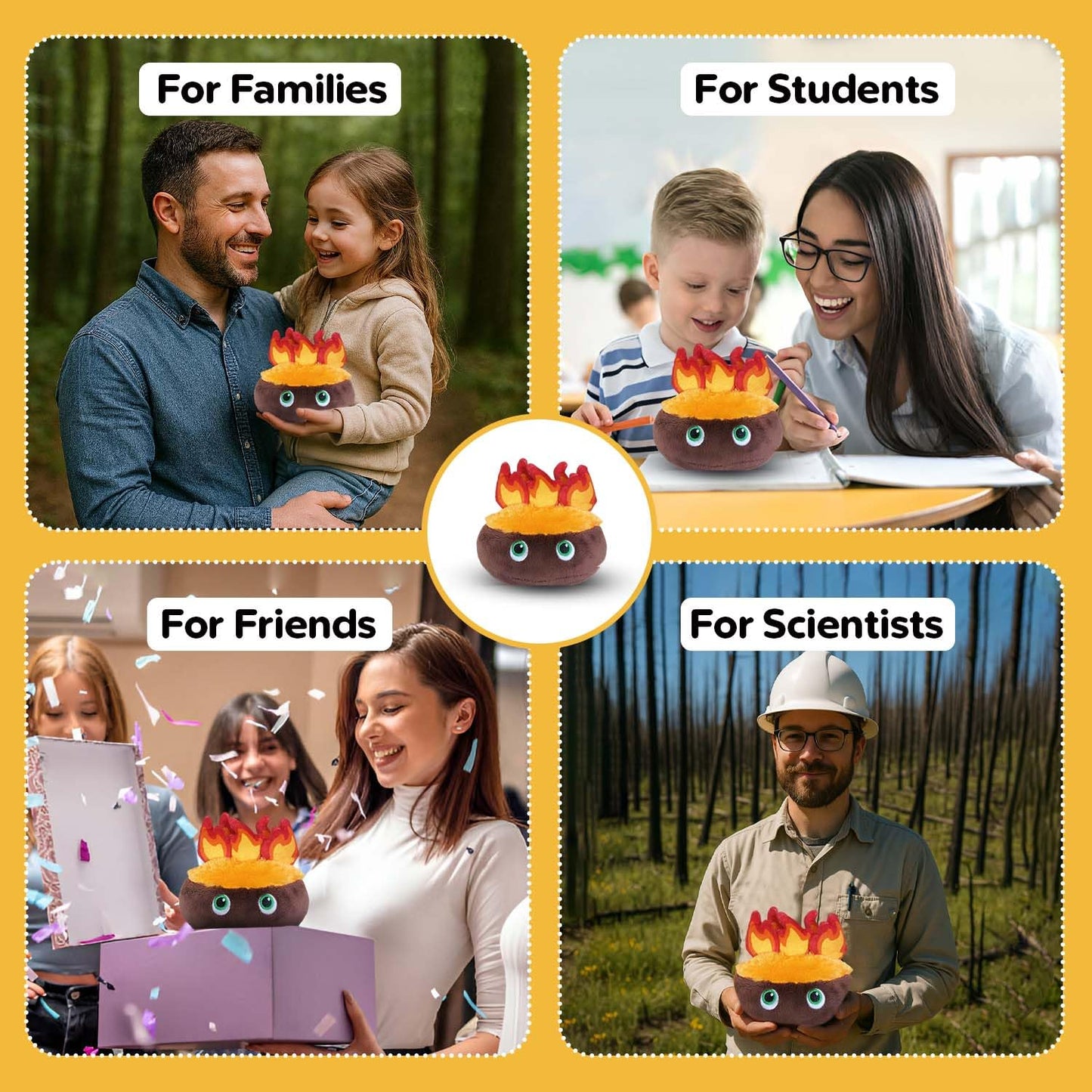 Thunderheads Wildfire Plushie, STEM Tool for Exploring Climate, Natural Disasters & Earth Science, Eco-Conscious Weather Gift for Nature Enthusiasts, Firefighters and All who Love Our Planet