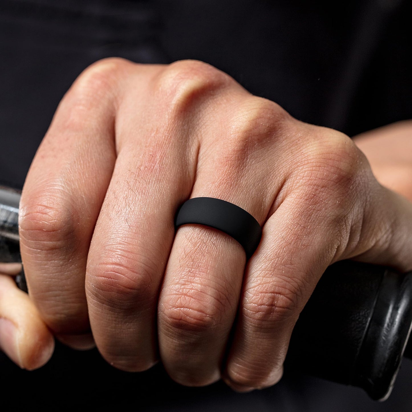 ThunderFit Men's Patterned Silicone Rings, 8mm Wide 2.2mm Thick Rubber Bands,Variety Multipack 1,4,7