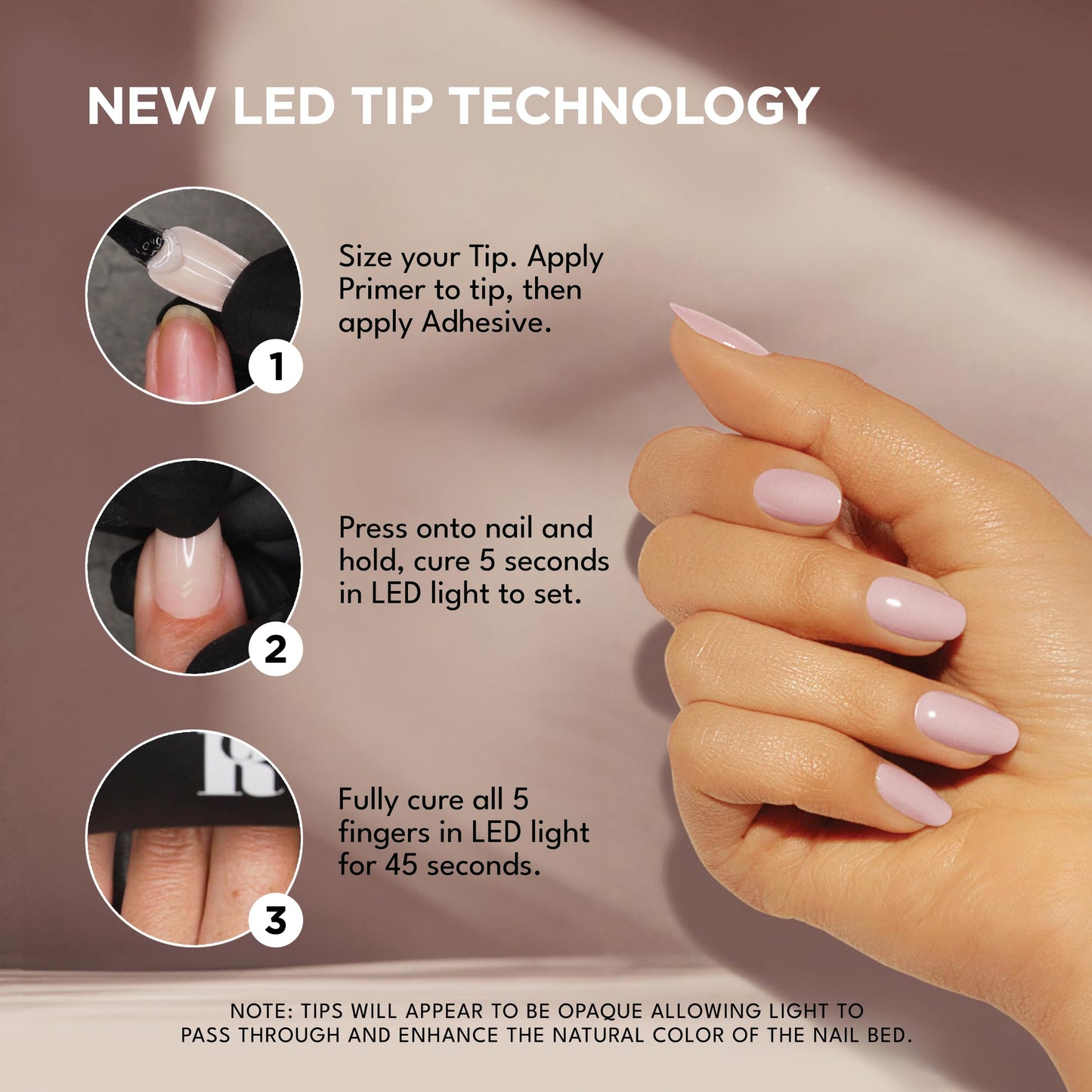 RC Red Carpet Manicure Soft Gel Nude Tips – Professional Quality Press on Nails Extension for Strong, Long-Lasting Manicures, Easy Application, Natural Look, Pre-shaped False Nail (Light Nude, 110ct)