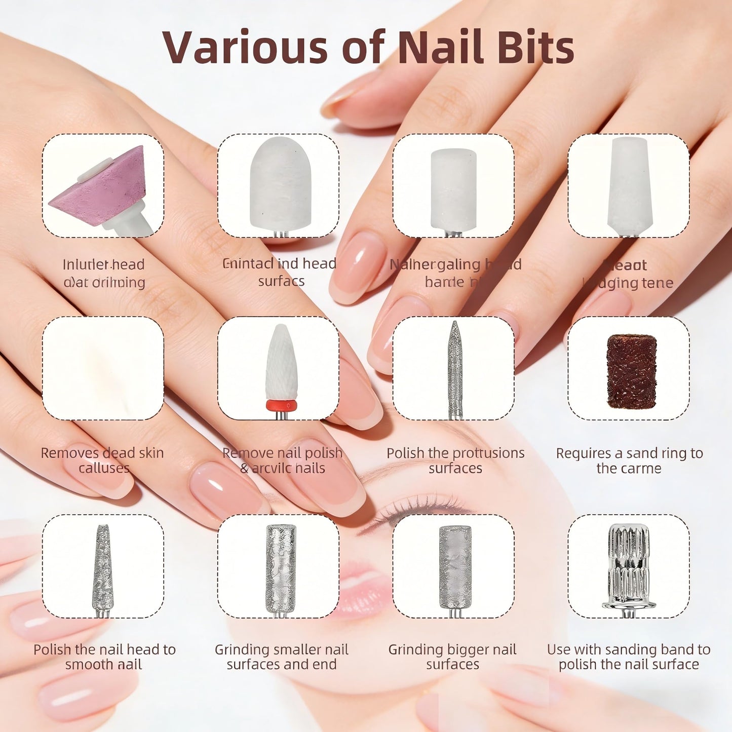 Electric Nail Drill Kit, Cordless 6 Speed Electric Nail File with Manicure Pedicure Nail Set for Acrylic Gel Nails, Professional Nail Drill for Home Salon Use