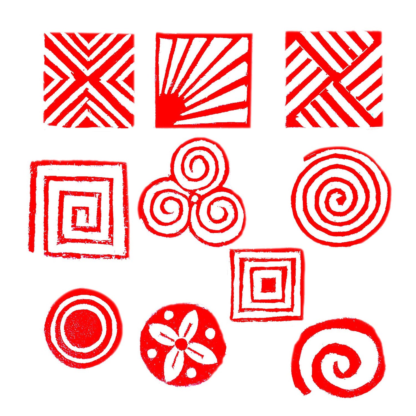 Royal Kraft Geometric Wooden Printing Stamps (Set of 10) - DIY Henna Fabric Textile Paper Clay Pottery Blocks Htag2171