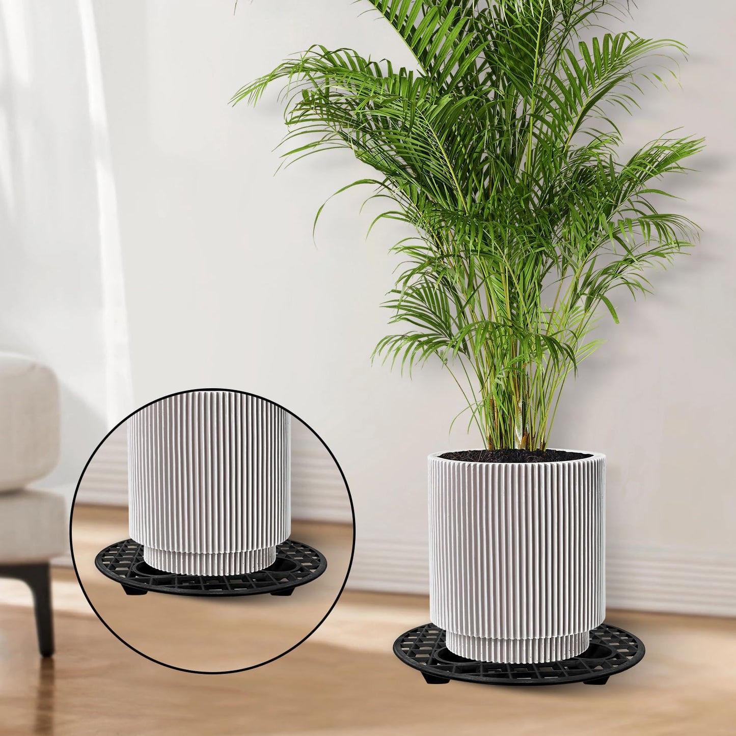 Plant Riser Indoor Outdoor, Plant Level Pot Elevator- 8 inch Plant Riser Holder Plastic Floor Protector Plant Trivet, Heavy Planter Holder for Prevent Rot and Damage on Patio & Deck (8inch X 6Pack)