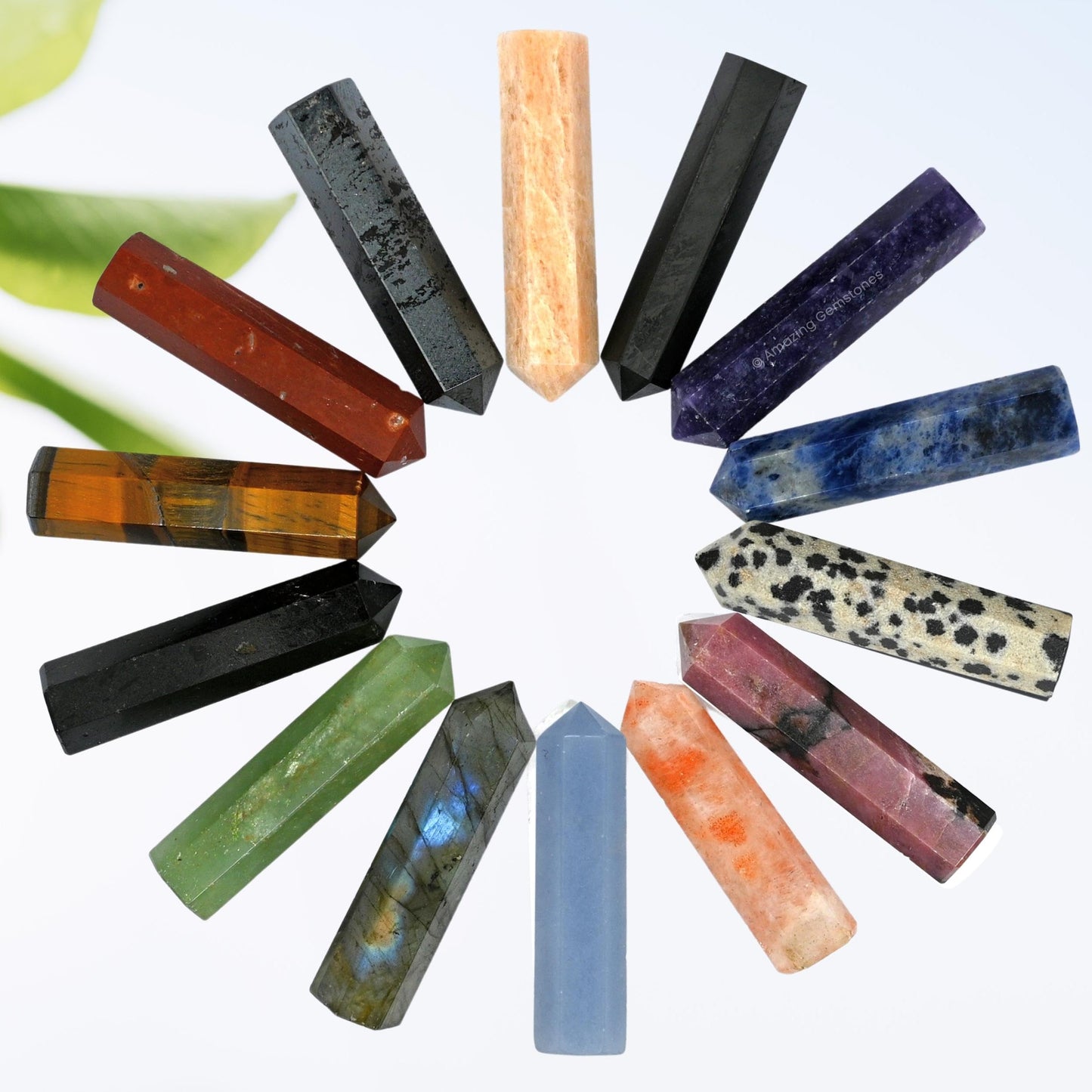 Amazing Gemstone Crystal Points Bulk 3 Pcs Healing Crystals and Stones - Hexagonal Healing Point Bulk Crystals for Crafts - Premium Gemstones and Crystals (Set of 11, Mix)