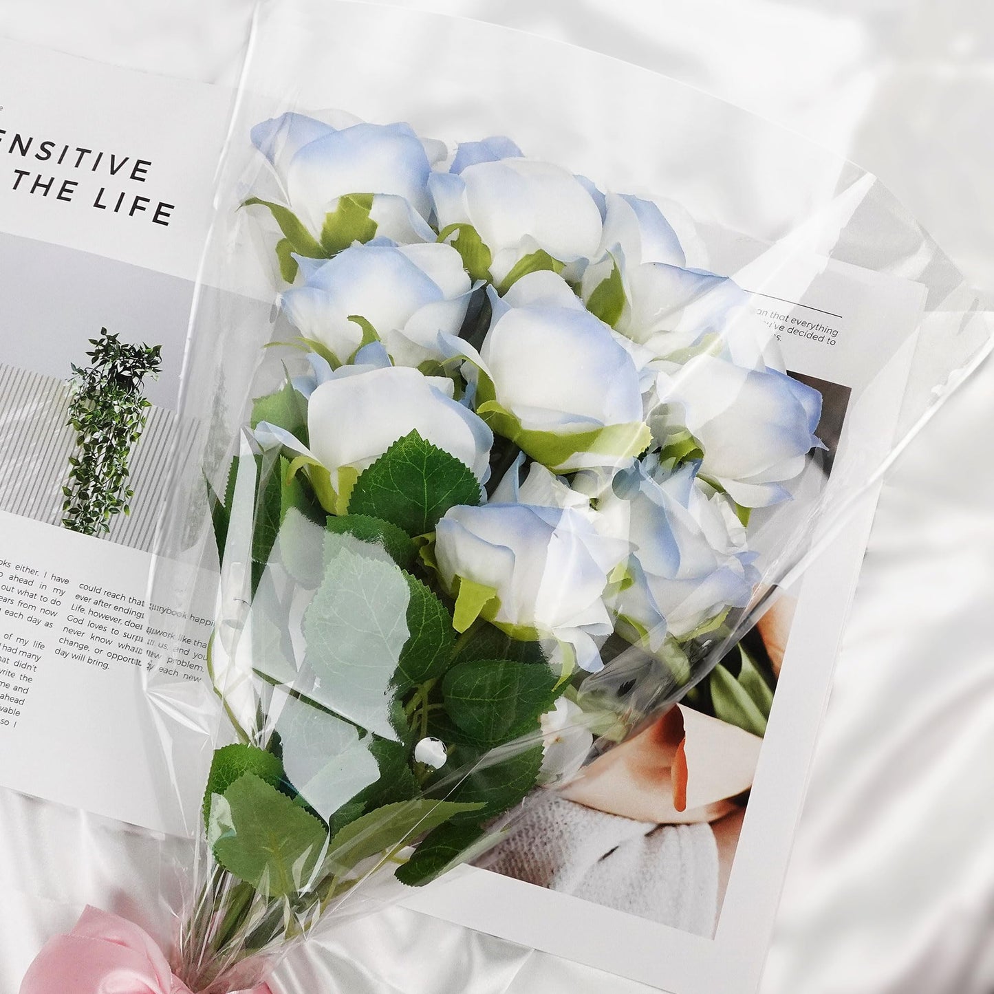 JOYIT Clear Flower Bags for Bouquets, 100PCS Wrapping Papers 13.8in x 18in, Wrapping Bags, Floral Sleeves for Floral bouquets Packaging