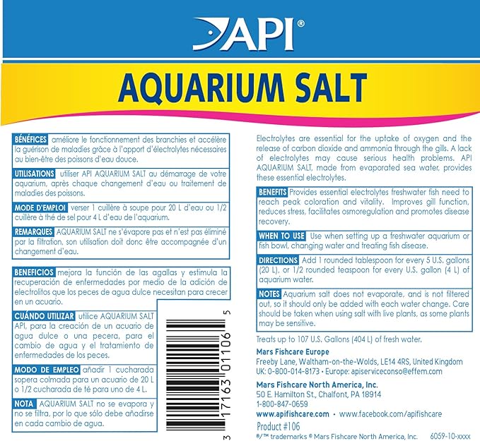 API Aquarium Starter Bundle Pack: One (1) Quick Start 16 oz., one (1) Stress Coat 16 oz., one (1) Aquarium Salt 16 oz.