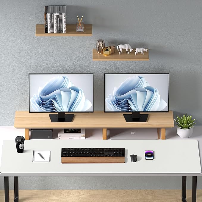 Aothia Leather Desk Pad Protector, Mouse Pad,Office Desk Mat, Non-Slip PU Leather Desk Blotter, Laptop Desk Pad, Waterproof Desk Writing Pad for Office and Home (48"x17", Off-White)