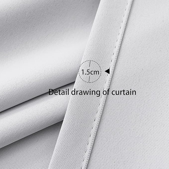 Pickluc Greyish White Cafe Curtain (Half Window Curtain) 24 Inches Length, Rod Pocket Small Kitchen Curtain, Short Blackout Curtain for Small Window, 30" Wide and 24" Long, 2 Panels
