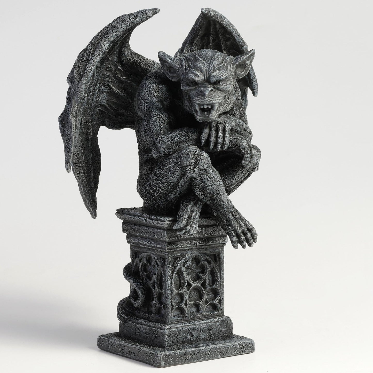 Veronese Design 7 1/8 Inch Beast Gargoyle on Pedestal Sitting Leg Crossed Polyresin Collectible Statue Figurine Gothic Fantasy Decor for Home or Gift