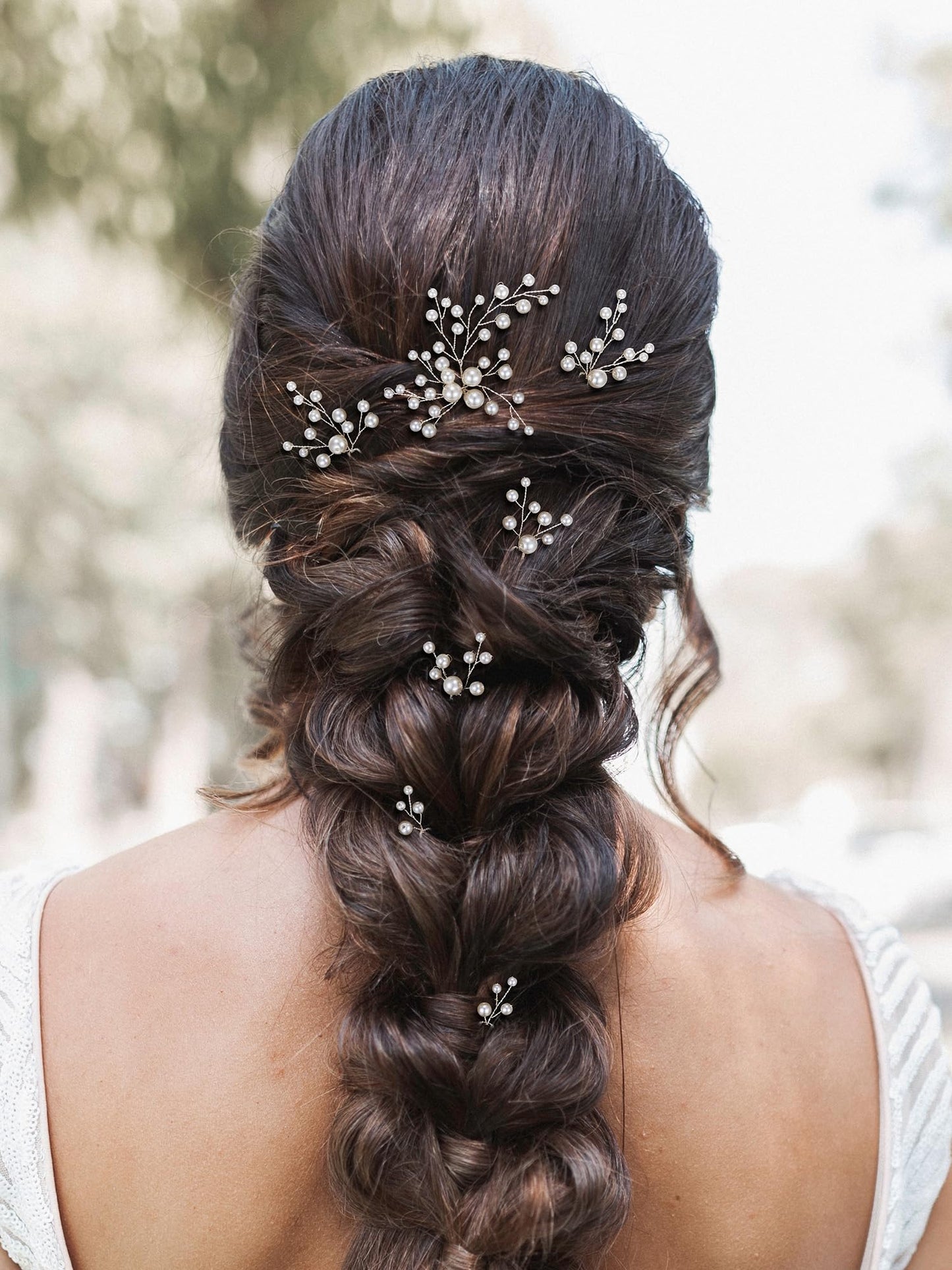 SWEETV 7 Pieces Bride Hair Accessories Pearl Wedding Hair Pins Leaf Bridal Hair Piece Vintage Hair Headpiece Leaf Hair Clips Jewelry for Women Bridesmaids Brides Flower Girls