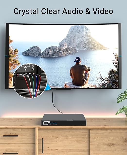 BlueRigger Component Video Cable with Audio (25FT, RCA- 5 Cable, Supports 1080i) - Compatible with DVD Players, VCR, Camcorder, Projector