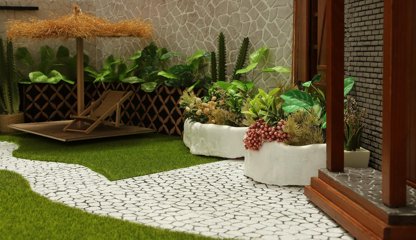 iland Dollhouse Accessories Miniature Bricks Stones 3D Wall or Floor DIY Kits for Dollhouse Building Materials 1/12 Scale Accessories and Tiny Bricks Wall Molding for Diorama Supplies