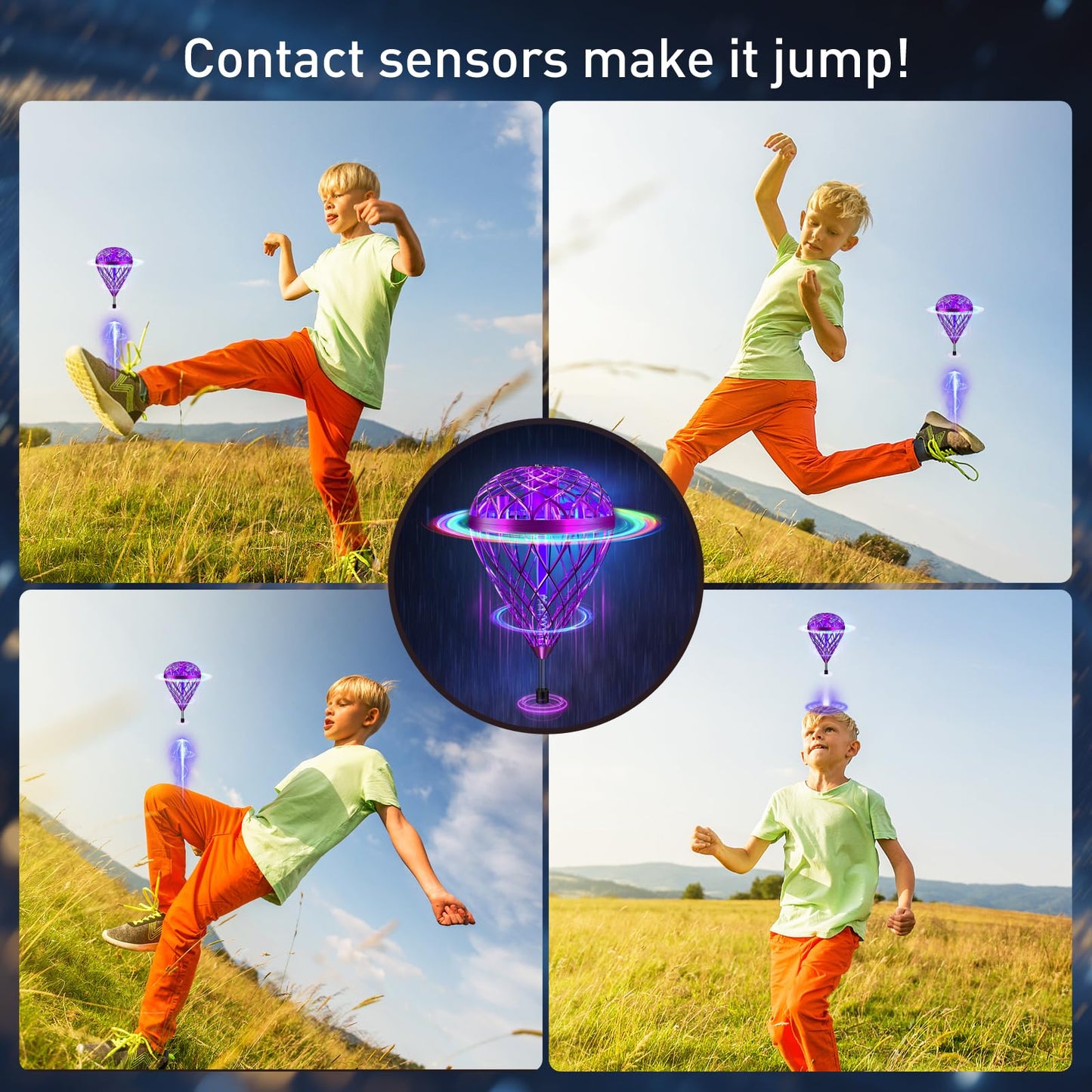 2-Pack Magic Flying Orb Ball Bundle – Includes Classic & New Upgraded AI Edition | Hand-Controlled Boomerang Hover Drone with RGB Lights | Cool Space Toy Gift for Kids, Teens, and Family Fun (Indoor &
