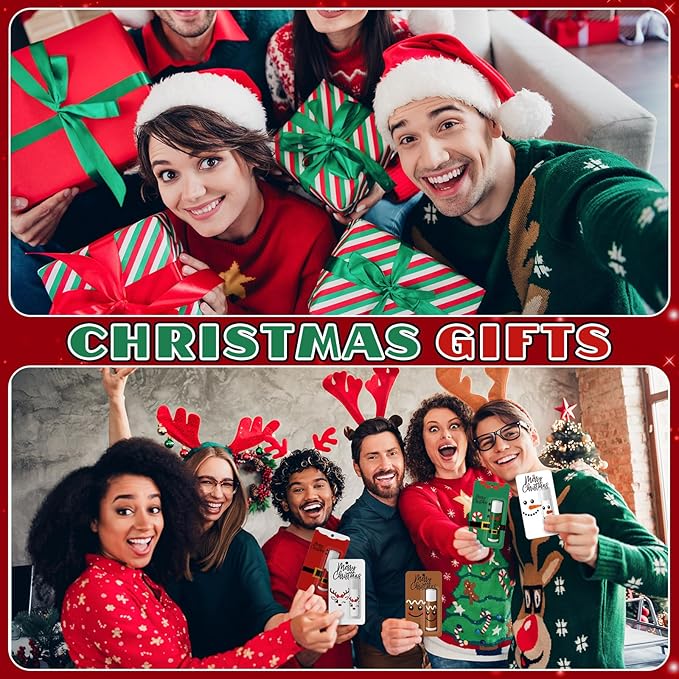 30 Pack Christmas Lip Balms Bulk Merry Christmas Party Gifts Favors Stocking Stuffers Holiday Lip Balms Employee Staff Team Appreciation Gifts Thank You for Teacher Coworkers