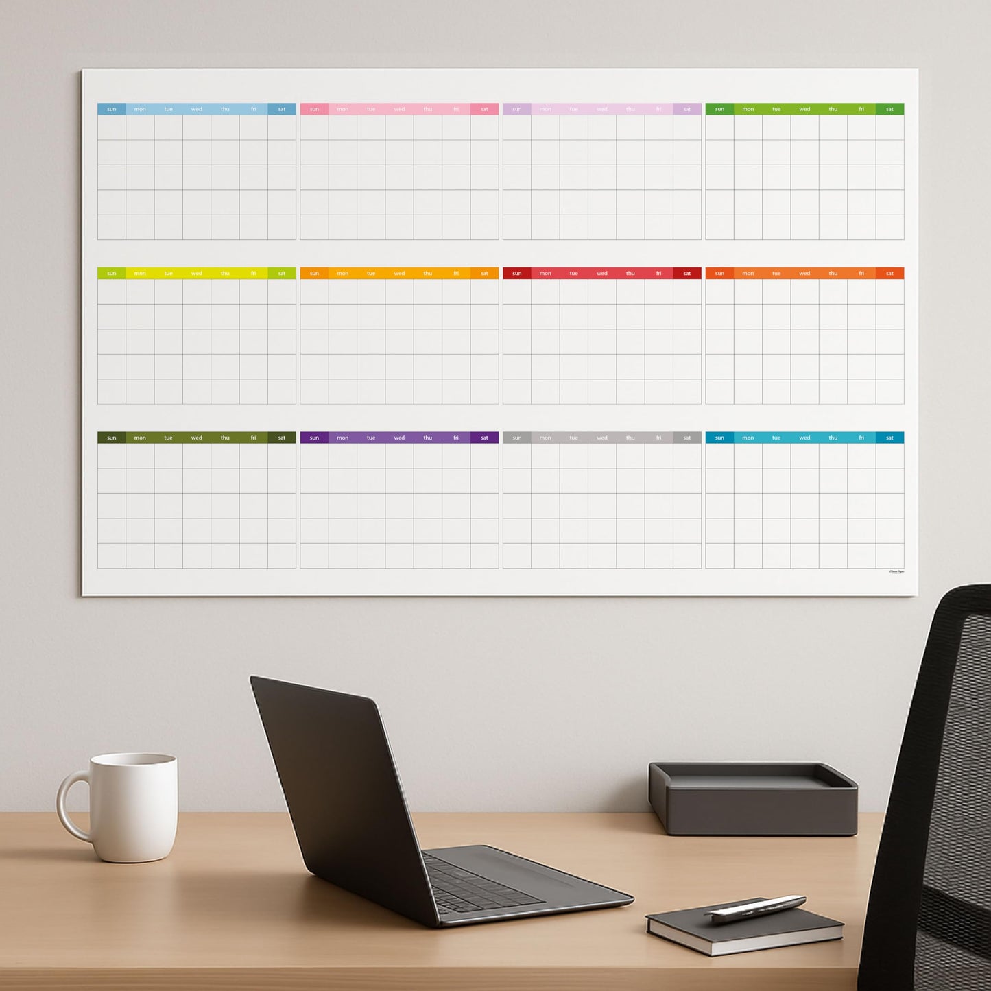 Dry Erase Wall Planner (27×39 in) – Double-Sided Reusable Yearly Planner with Undated Planning Board & 2026 Calendar Reference, Large Laminated Write & Wipe Wall Calendar for Home, Office, Classroom — Rolled Poster.