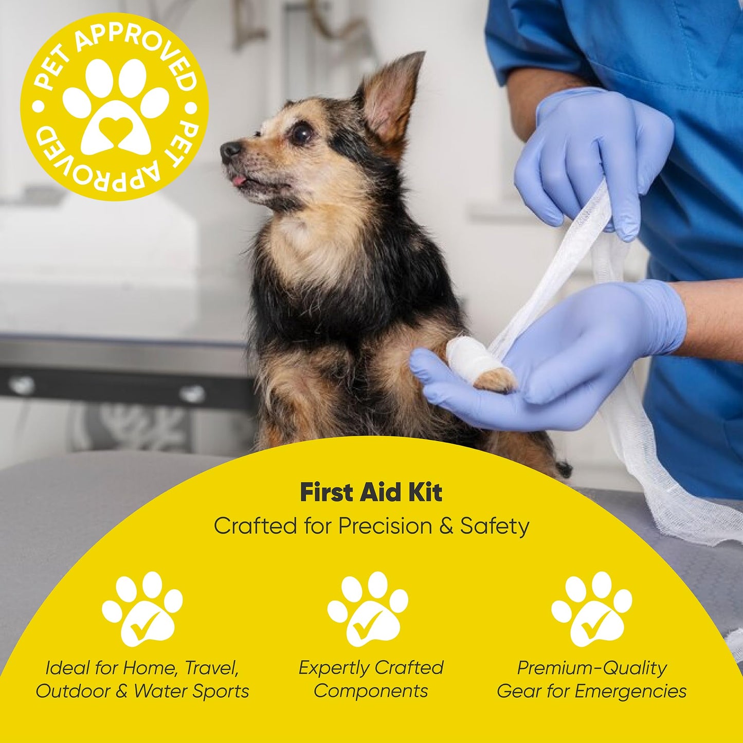 Ruffify Dog and Cat First Aid Kit – Vet Approved, 74 Essential Items Pet Emergency Kit Accessories for Car, Travel, Hunting, Hiking & Camping Gear with Mini Pouch for Home, Office & Outdoor Adventures