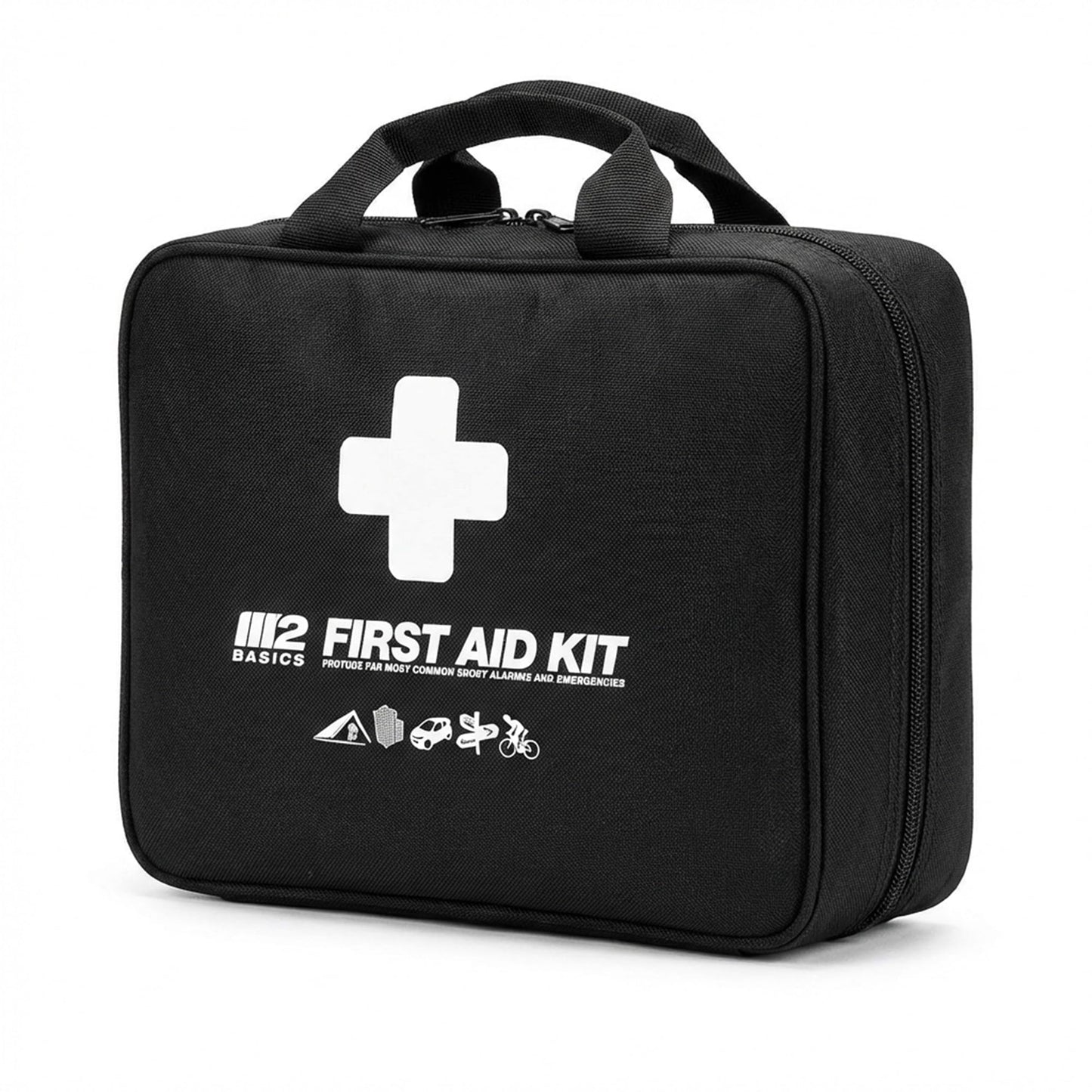 M2 BASICS 300 Piece First Aid Kit, 40 Items, Compact Emergency Medical Kit with Durable Carry Bag for Home, Car, Travel, Office, Camping