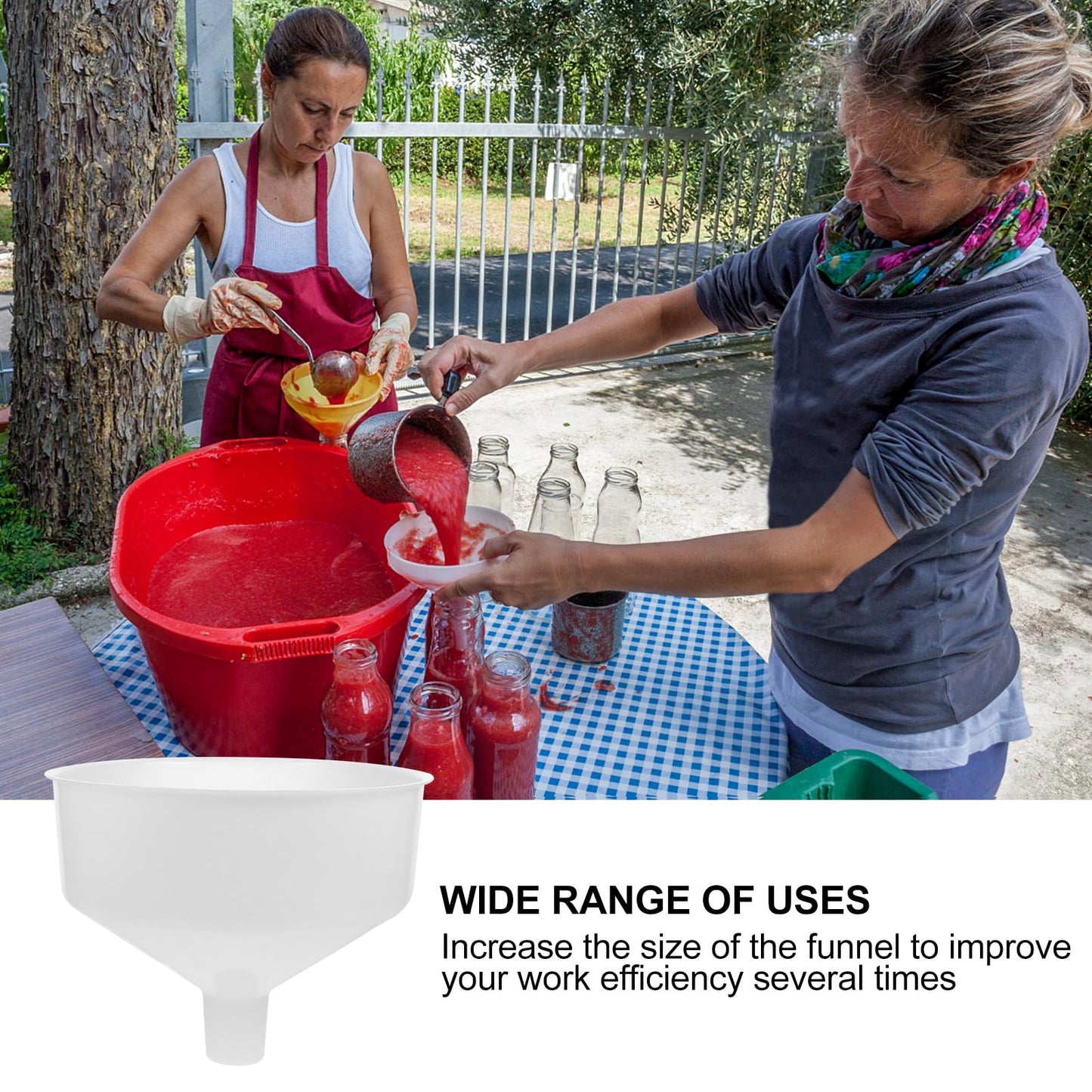 DOITOOL Kitchen Funnel Large Plastic Funnels Wide Mouth for Transferring of Liquid Fluid Dry Ingredients and Powder, Wide Mouth Diameter 9.45 in