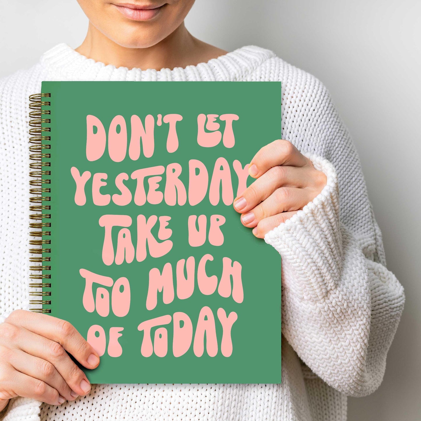 Undated Daily Planner Notebook 7.75x10, Cute Planner Notebook, Pink Green To Do List Notebook, Large Hardcover Spiral Schedule Notebook Planner, Inspirational Quote Planner Students Girls Teens