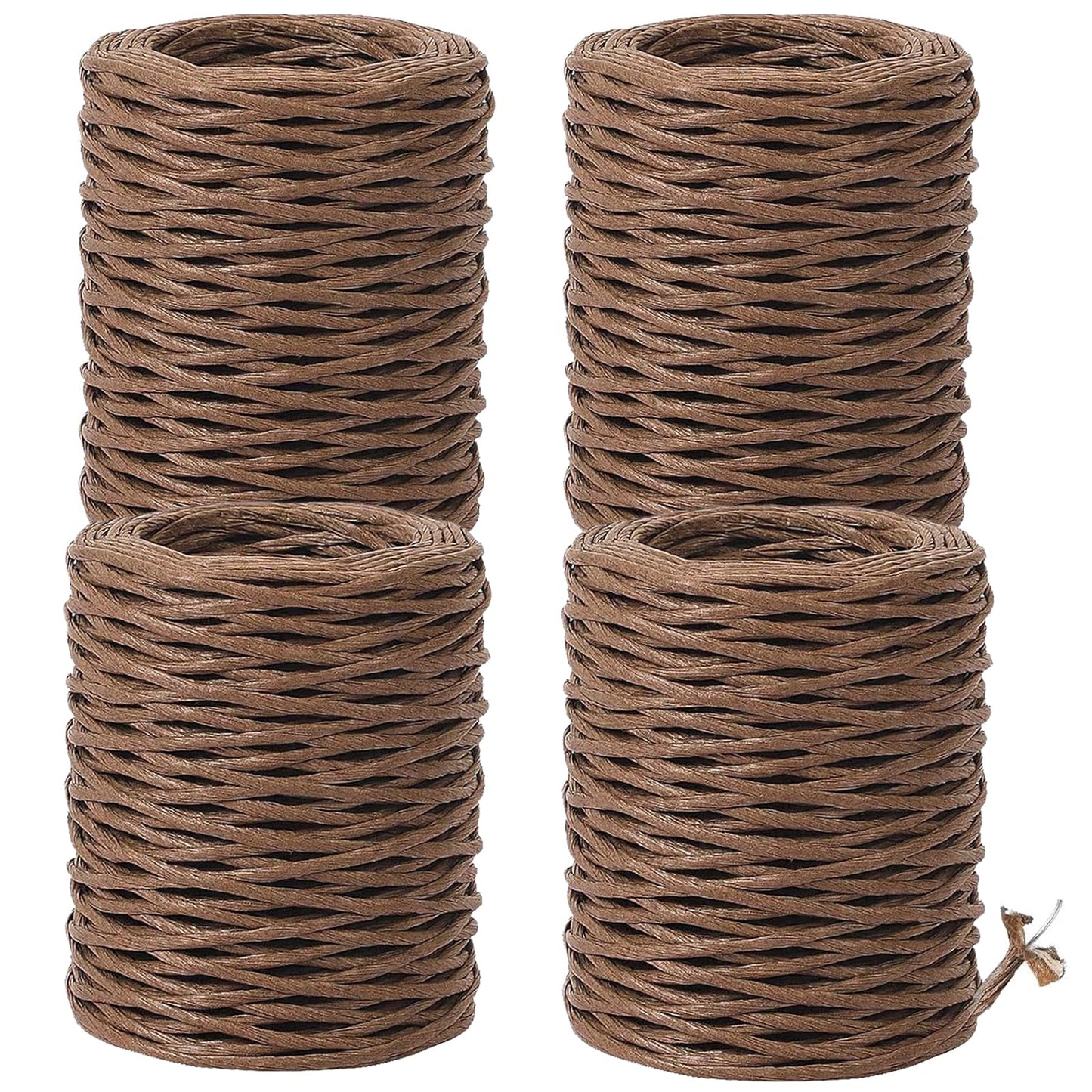 ZOENHOU 4 Rolls 14 Gauge 656Ft Floral Bind Wire, Waterproof Rustic Vine Metal Wire, Binding Paper Twine for Wedding Flower Bouquets, Artificial Flower Making, DIY Projects