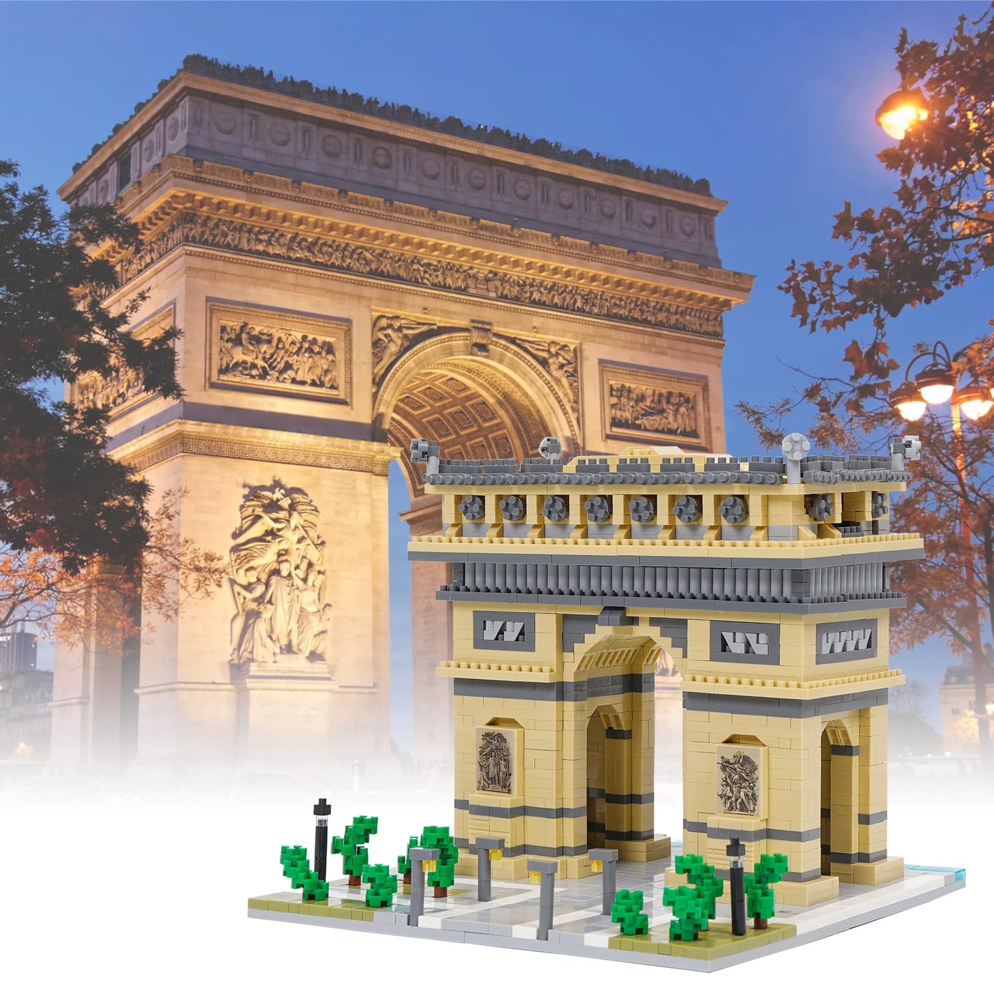 Geniteen Building Blocks Set Arc De Triomphe Model Micro Building Blocks 2020 PCS Famous Architecture Building Kit, Gifts for Kids and Adult