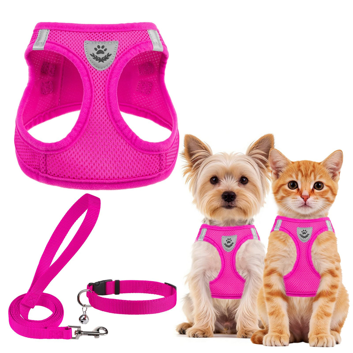 PUPTECK Dog Harness, Collar and Leash Set No Pull for Small Medium Sized