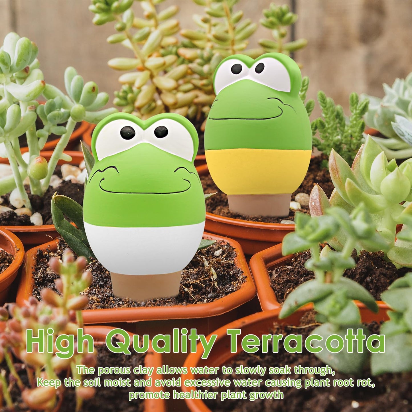 4 Pack Terracotta Self Watering Spikes, Automatic Plant Waterer Devices Continuous Moisture with Slow Release Plant Watering Globes Watering System