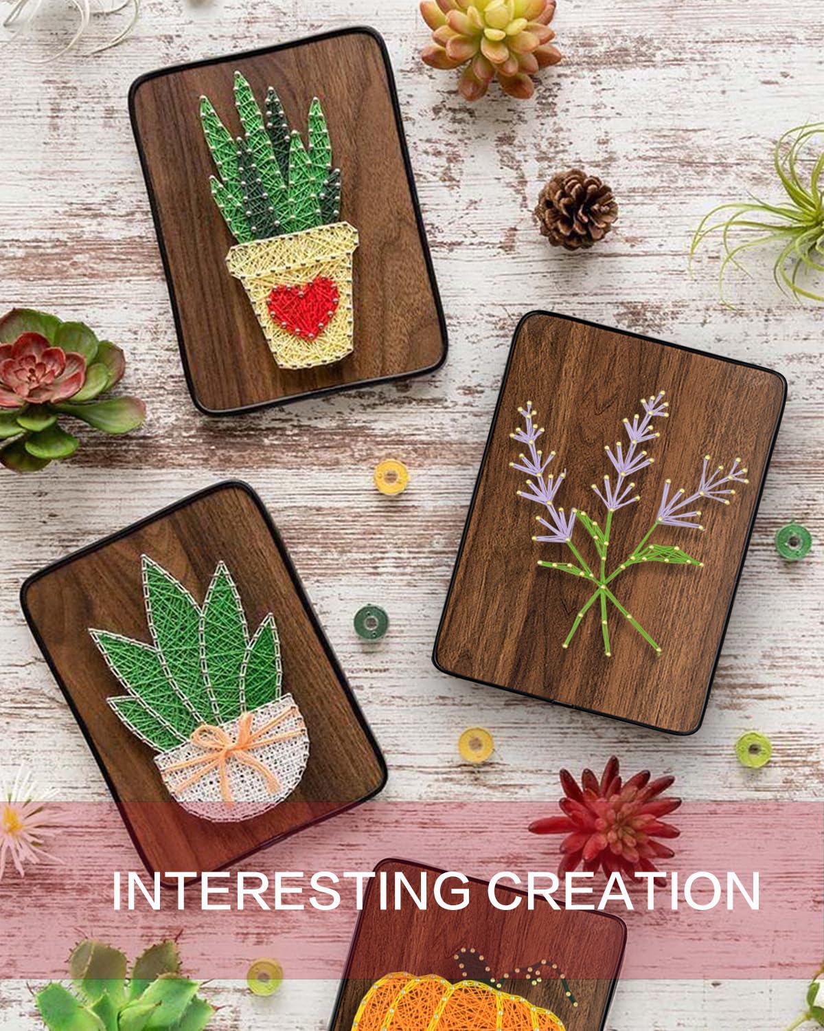 BAZIMA DIY String Art Kit for Beginner, DIY Lavender Craft Kit,Unique Gift,Craft Kit for Holidays