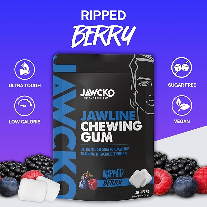 JAWCKO Ultra-tough Jawline Chewing Gum Variety 6-Pack | Get a Stronger, Squarer Jawline | 15X Hardness | Jaw Training Hard Gum | Chisel, Sculpt, Tone your Jaw | Facial Fitness Mewing Gum | 6X Flavors