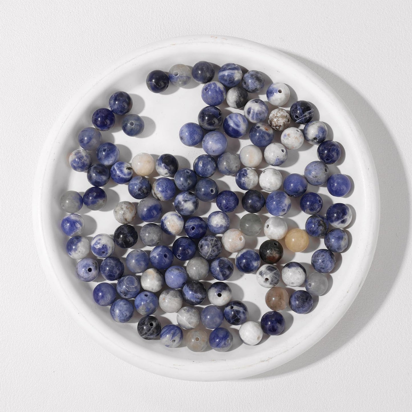 Raicegs 100pcs 8mm Sodalite Beads Natural Gemstone Beads Round Loose Beads for Jewelry Making DIY Bracelets Necklace