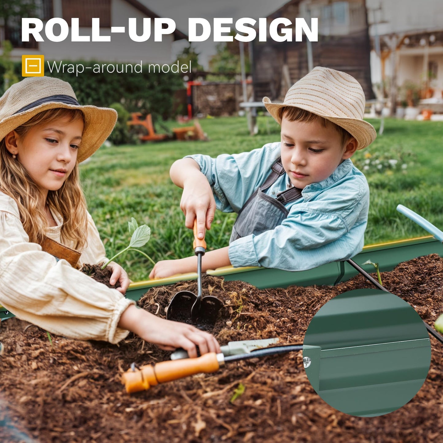 DWVO 2pcs 6 x 3 x 1 FT Raised Garden Bed Kit, Outdoor Galvanized Flower Bed with Gloves, Large Metal Planter Box for Vegetables, Flowers, Herbs, Fruits, Green