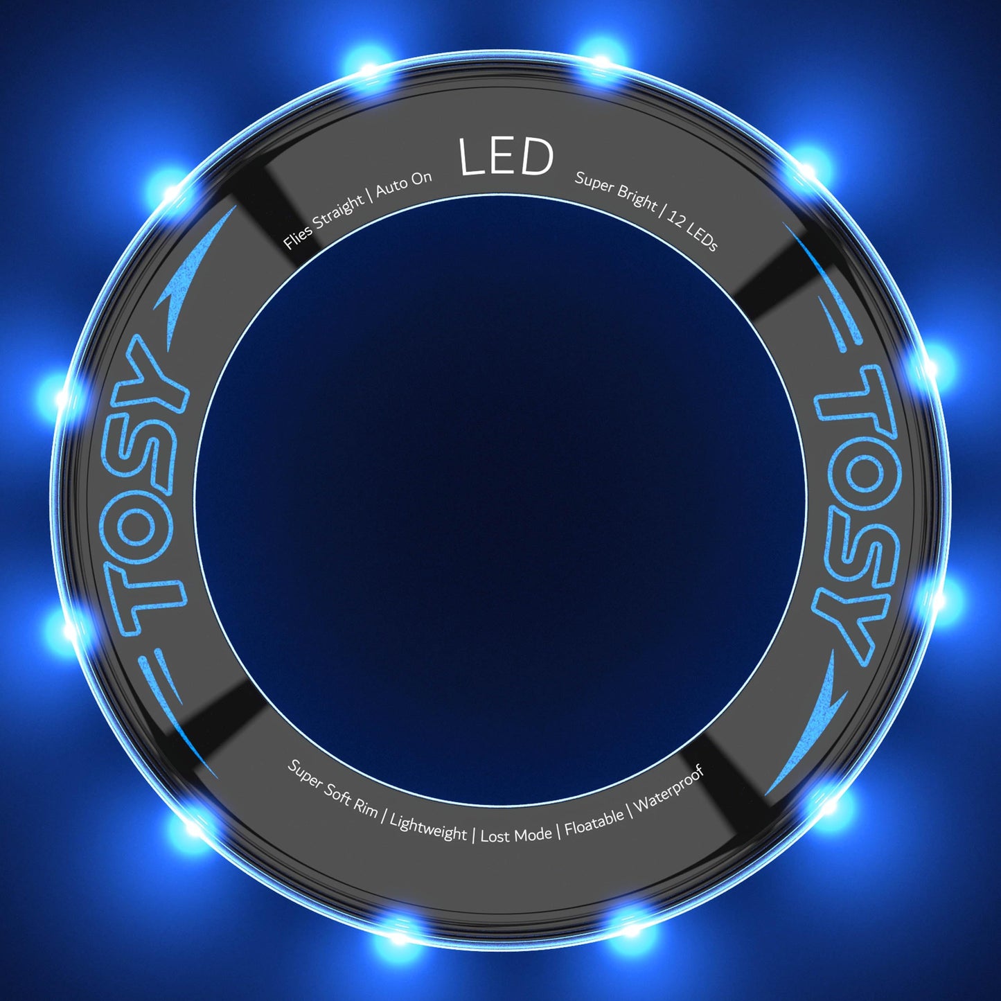 TOSY Bundle of 3-2X Blue + Green - Flying Ring 12 LEDs Super Bright