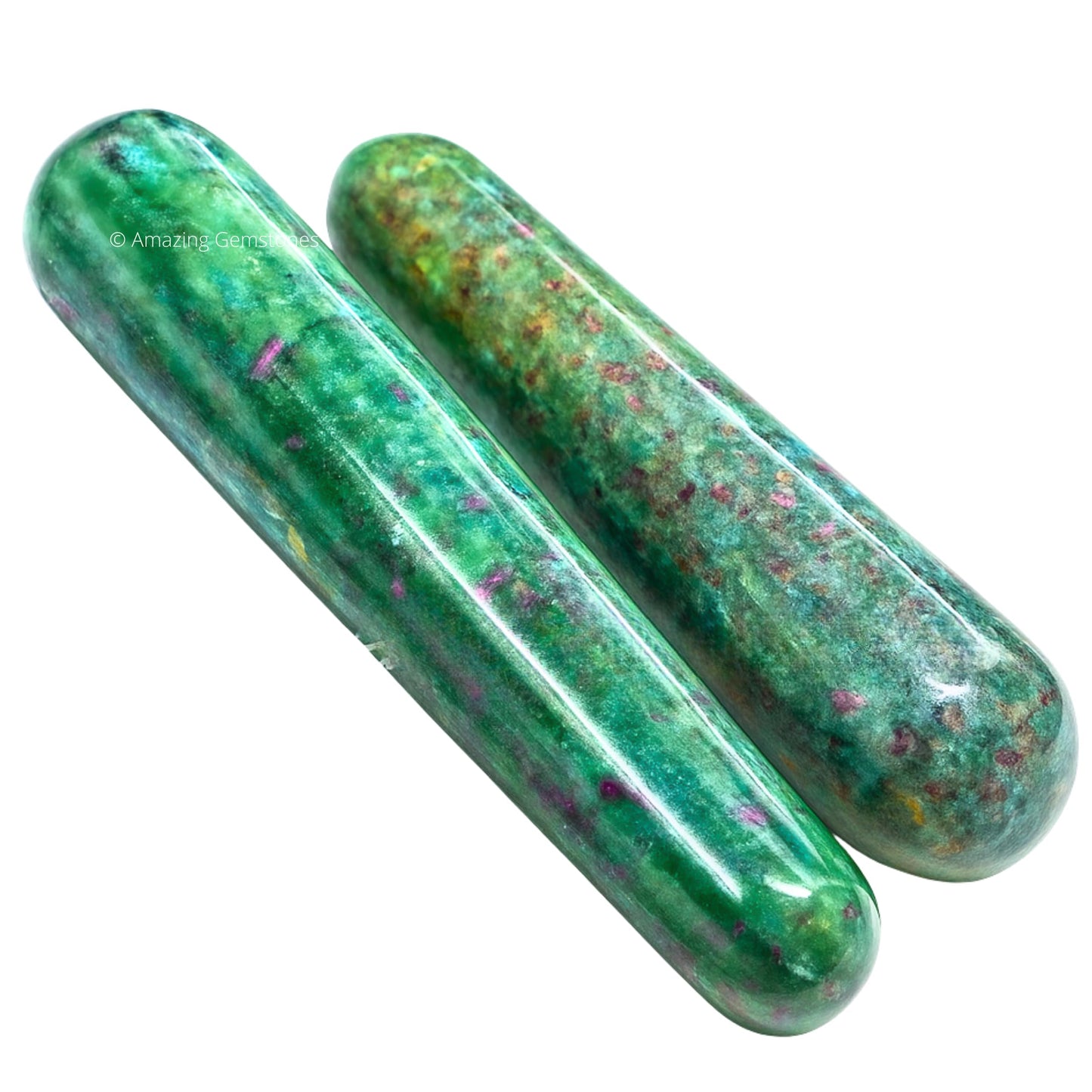 Amazing Gemstone Ruby Fuchsite Crystal Wand Massage Stick - Pelvic Wand Gua Sha for Adults - Crystals and Healing Stones Massage Wands for Adults Gifts (Smooth)