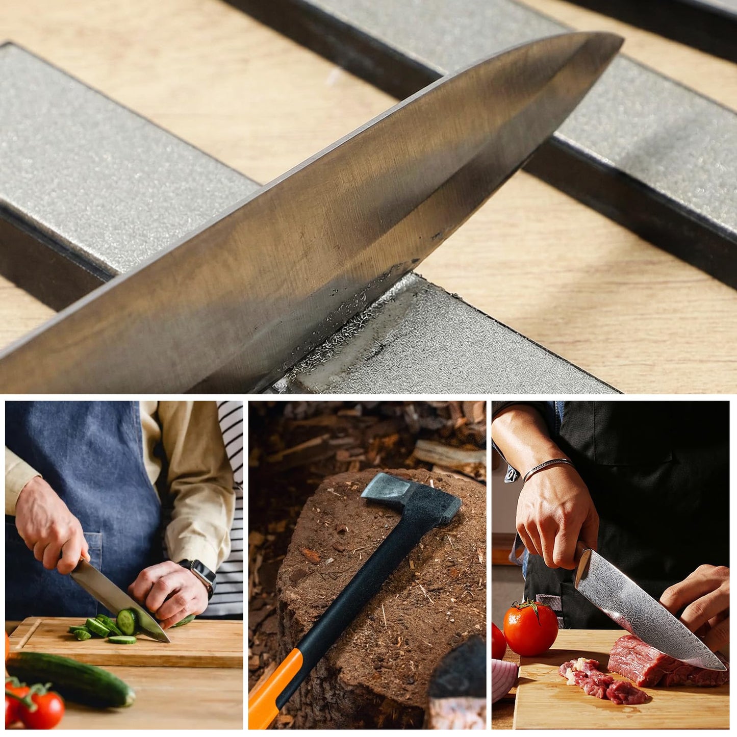 10 PCS Diamond Knife Sharpening Stones Set, Diamond Plates Kit, Knife Sharpener Fixed-Angle Kit 120/240/400/600/800/1000/1500/2000/2500/3000 Grit