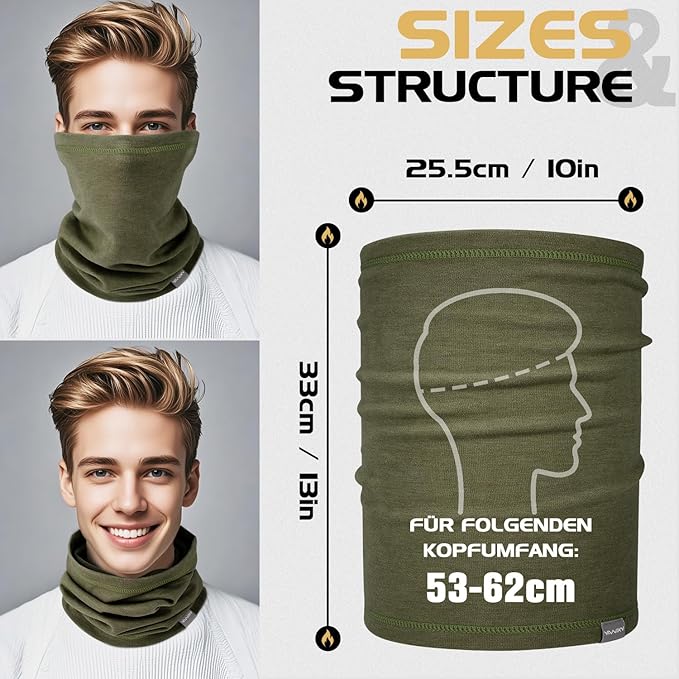 Neck Gaiter Winter Neck Warmer for Men & Women Windproof Face Mask for Cold Weather Breathable Ski Face Cover Scarf