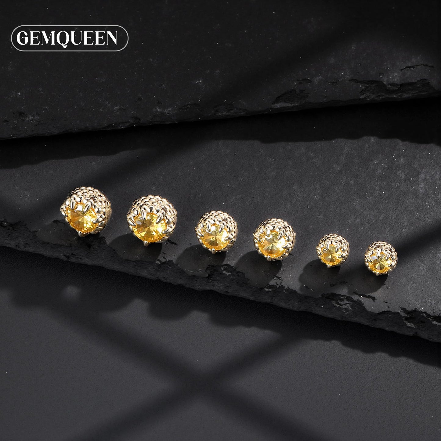 GEMQUEEN Magnetic Earrings for Men Women - 5A Shiny CZ Dragon Claw Punk Hypoallergenic Stainless Steel Non Piercing Clip on Fake Earrings Studs 6.5MM Not Easy to Fall