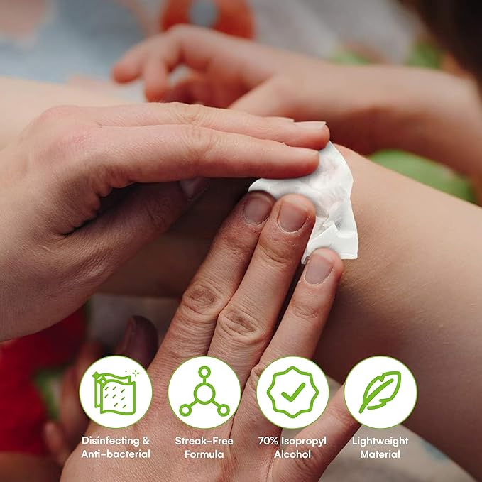 Care Touch Alcohol Wipes Individually Wrapped - Prep Pads with 70% Isopropyl Alcohol, Great for Home, Medical & First Aid Kits Sterilized, Antiseptic 2-Ply Swabs 400 Count