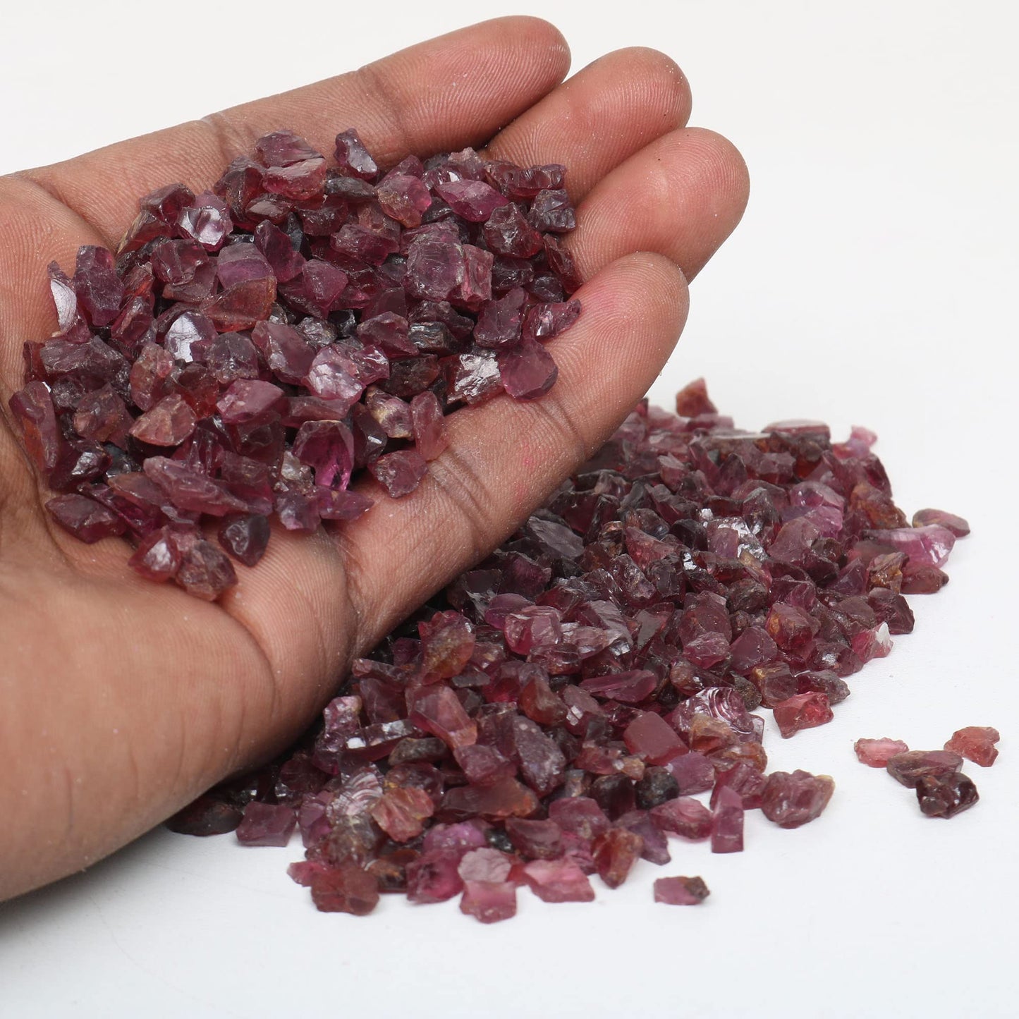 REAL-GEMS Natural Raw Healing Crystals Rough Stones for Tumbling, Cabbing, Polishing, Wire Wrapping, Wicca & Reiki Crystal Healing, Mix Gemstones,7 Chakra (Red Garnet)