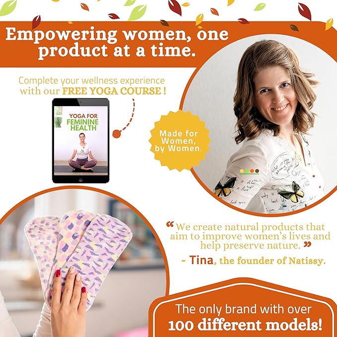 Non-Slip Organic Reusable Period Pads for Heavy Flow & Incontinence (L+XL, 6-Pack); High-Temp Cotton Washable Cloth Pads for Women; Non-Irritating, Soft Reusable Pad Menstrual for Comfortable Care