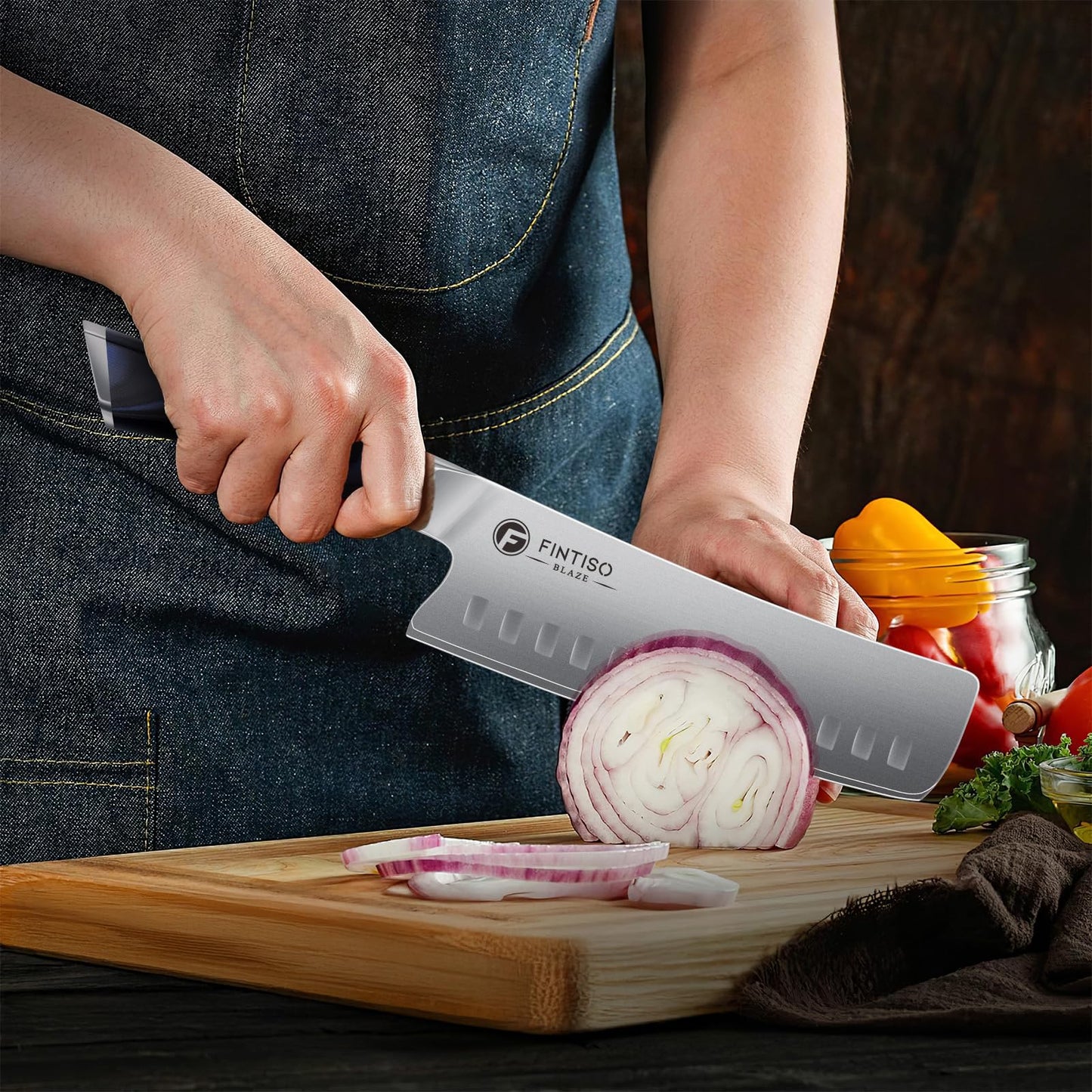 FINTISO 7" Nakiri Knife,2026 New Upgrade Vegetable Chopping Knife with G10 Ergonomic Handle, Japanese High Carbon Stainless Steel Sharp Kitchen Cleaver in Gift Box