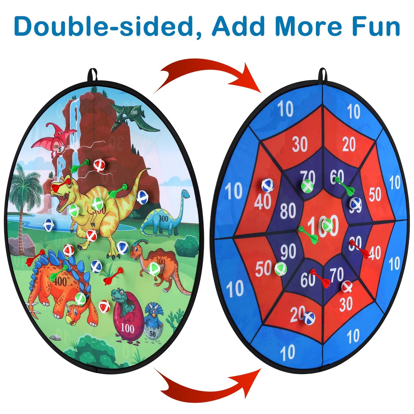 Accmor 29" Large Dart Board for Kids, Kids Dart Board with Sticky Balls, Backyard Indoor Outdoor Games Birthday Gifts for 3 4 5 6 7 8 9 10 11 12 Year Old Boys Girls