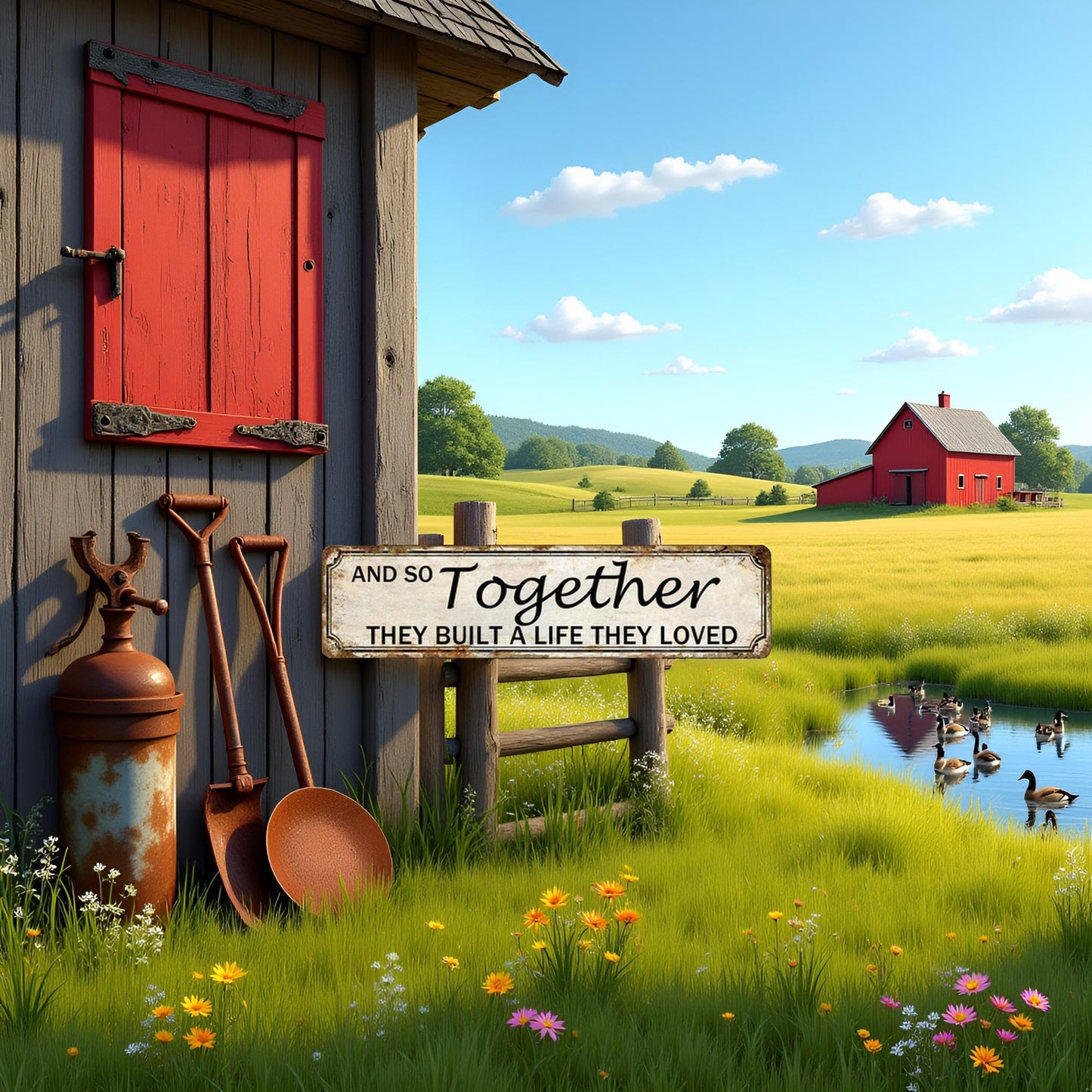 And So Together They Built A Life They Loved Tin Sign Farmhouse Wall Decor Rustic Home Decor Farm House Decorations For Home 4x16 Inch